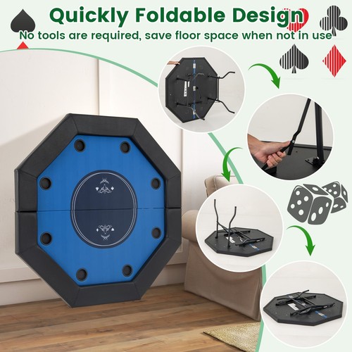 Foldable poker table eight - foldable,