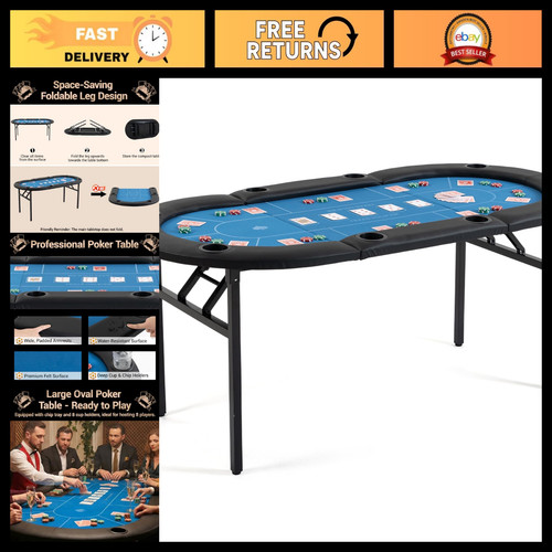 Portable folding poker table - folding,