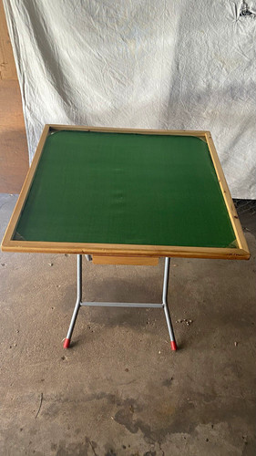 Folding card table green felt - folding,
