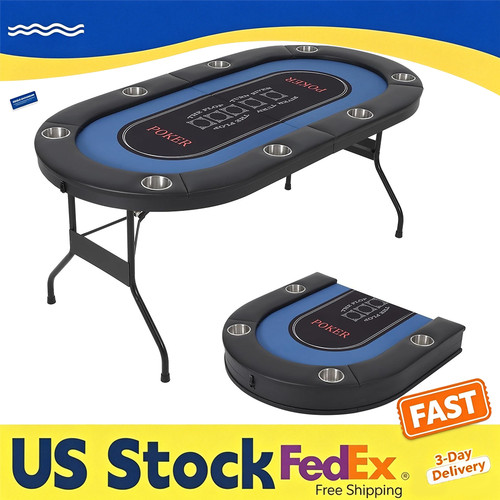 Oval foldable poker table - oval,