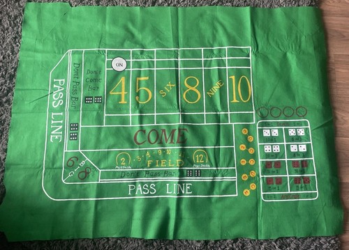 Green felt craps table - felt, layout