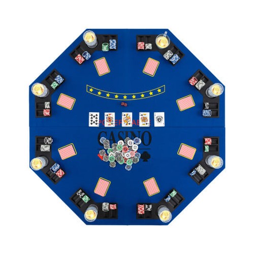 Player foldable poker table - 8-player,