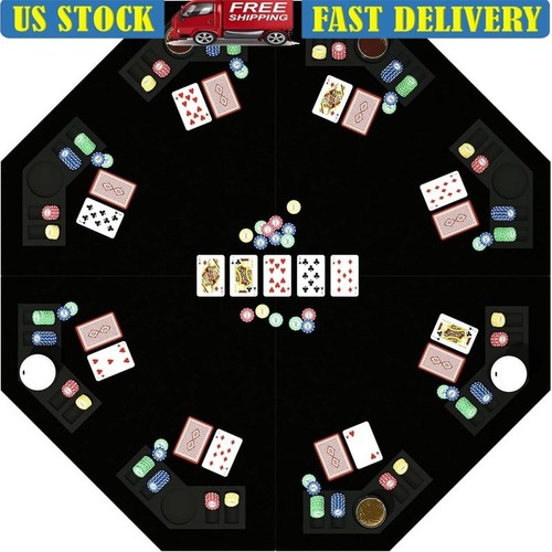 Folding poker table - table, cup